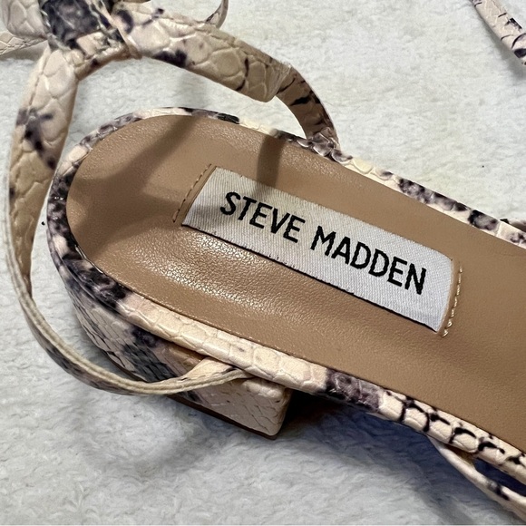 Steve Madden Ryee Python Printed Lace-Up Sandal - Size 6 - Picture 4 of 14